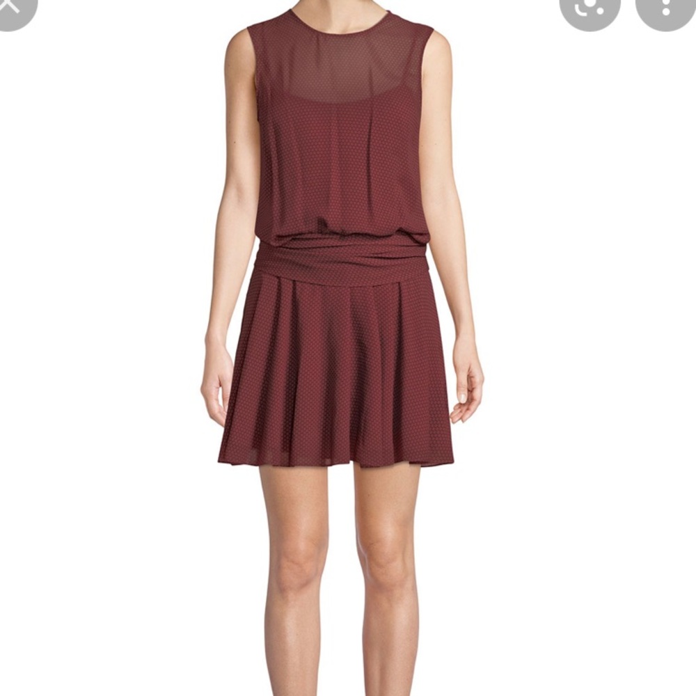 THEORY Draped Dot-Print Chiffon Dress